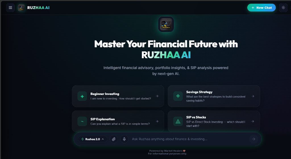 Ruzhaa AI Live Product Interface